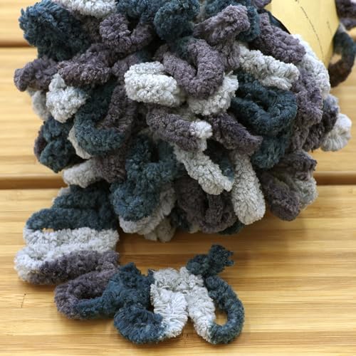 JubileeYarn Fun Finger Loops Yarn - Green Black Silver - 5 Skeins - Image 3