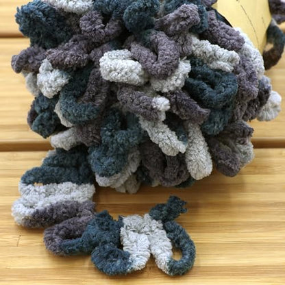 JubileeYarn Fun Finger Loops Yarn - Green Black Silver - 5 Skeins - Image 3