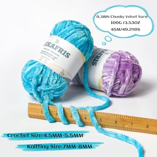 Chenille Velvet Soft Yarn Macaron 2 Pack - Image 3