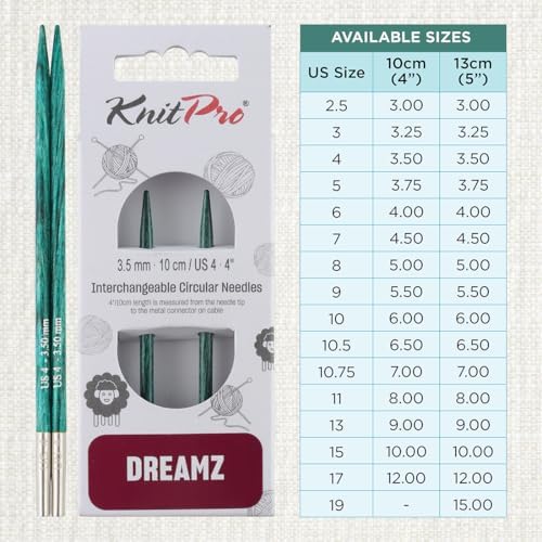 KnitPro Dreamz Interchangeable Circular Needles 4" (10cm) | US Size 4 (3.5mm) - Image 4