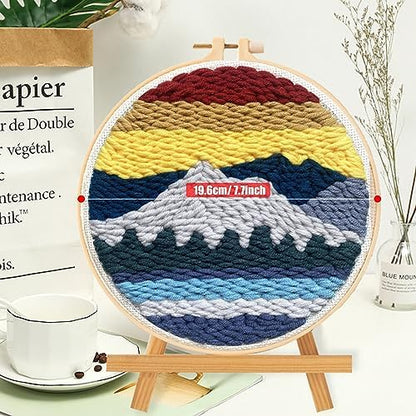 Allazone Punch Needle Starter Kit, Pattern & Fabric Embroidery, Adjustable Embroidery Pen for Adults & Kids Beginners (Mondlicht & See) - Image 5