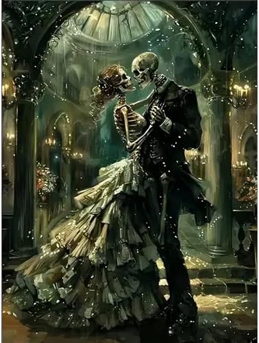 NEGEKFKX Skull Paint by Numbers Kit for Adults Beginner,Skeleton Easy Adult Paint by Number Kits on Canvas DIY Painting for Beginners Art by Numbers for Home Wall Decor 16x20 Inch by NEGEKFKX