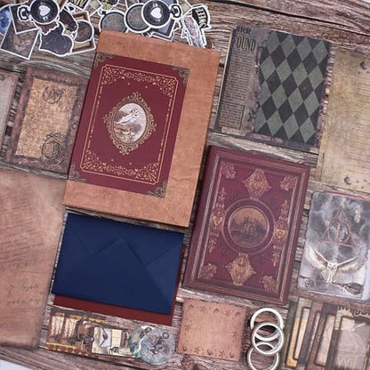Diuhofart Scrapbooking Supplies Kit, Vintage Magic Scrapbook Kit for Bullet Junk Journal, Stationery, A6 Line Notebook, DIY Journaling Supplies, Birthday Craft Gift for Adults Women - Image 4