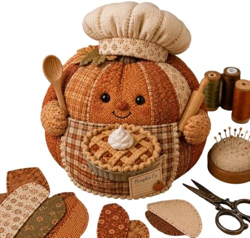 Cozy Harvest Pumpkin Patchwork Kit, DIY Animal Pumpkin Sewing Kit, Fabric Quilted Craft Set for Adults Beginners, Halloween Fall Thanksgiving Decor Gift (Style-A) by Unknown