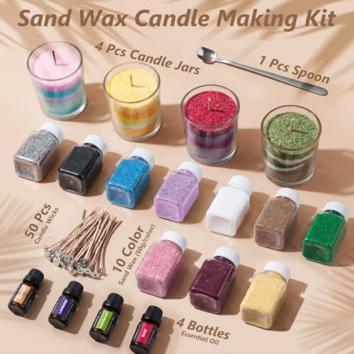 BISWYLBLJ 21 oz Natural Pearled Candle Sand Kit (10 Colors) - Image 2