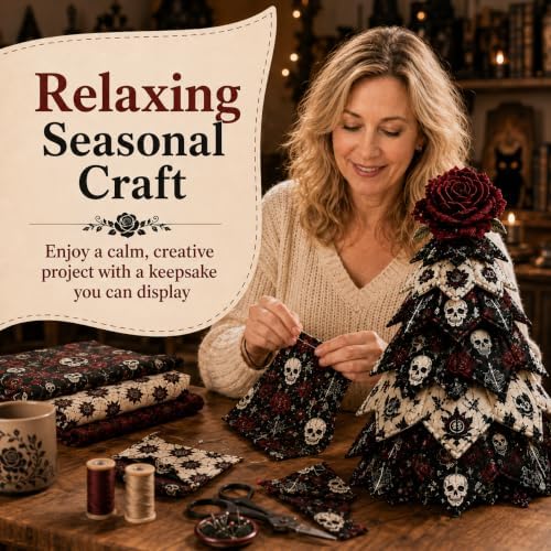2026 New Christmas & Halloween DIY Quilted Fabric Tree Kit, 3D Layered Sewing Craft Set for Beginners, Christmas Tree Quilt Kit, Handmade Tabletop Holiday Decor, Gift for Craft Lover - Image 7