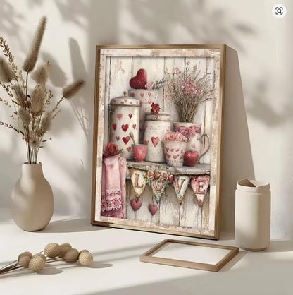 Canrichshop Valentine's Day Paint by Numbers Kit for Adults Without Frame,Valentines DIY Adult Painting by Number Kits on Canvas,Easy Acrylic Paint Kit Beginners for Home Decor 12x16 Inch - Image 3