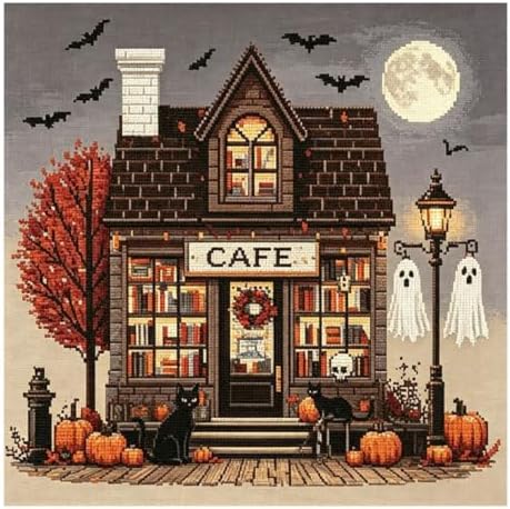 Halloween Cross Stitch Stamped Kits for Adults Beginners, Horror Embroidery by YOUDRN
