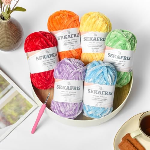 Chenille Velvet Soft Yarn Black 4 Pack - Image 5