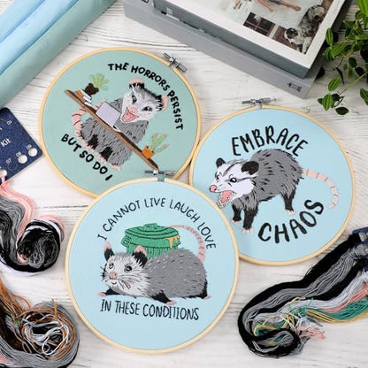 Mindsoft 3 Set Needlepoint Kit for Beginners with Hoop,Possum - Image 3