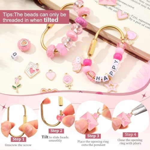 Sureio 333 Pcs Gold Brass Carabiner DIY Kit 12 Set Carabiner Bag Making - Image 5