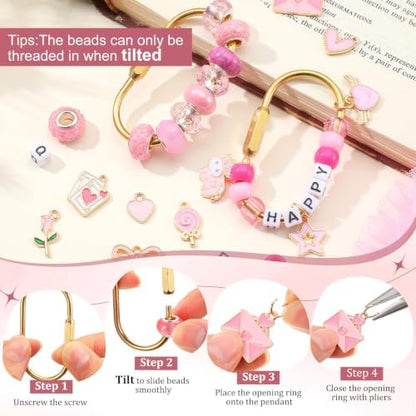 Sureio 333 Pcs Gold Brass Carabiner DIY Kit 12 Set Carabiner Bag Making - Image 5
