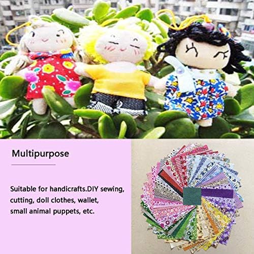 50 Pcs 4" x 4" Craft Fabric, Craft Bundle Patchwork, Pre-Cut Quilt Squares, Quilting Fabric Bundles with Sewing Kit for DIY Artcraft Pattern - Image 4