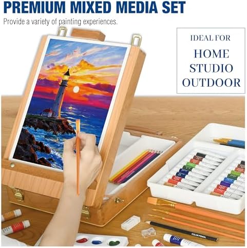 Mixed Media Art Set with Art Easel, Complete Art Supplies Kit - Image 7