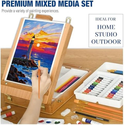 Mixed Media Art Set with Art Easel, Complete Art Supplies Kit - Image 7