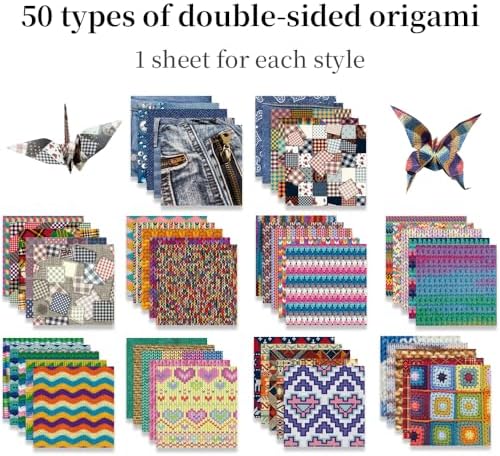 6x6" Origami Paper,50Sheets Double Sided Colored Paper,Square Craft Paper - Image 3