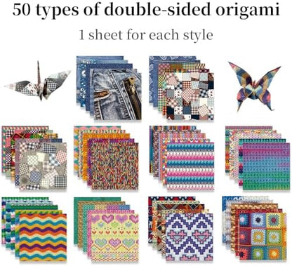 6x6" Origami Paper,50Sheets Double Sided Colored Paper,Square Craft Paper - Image 3