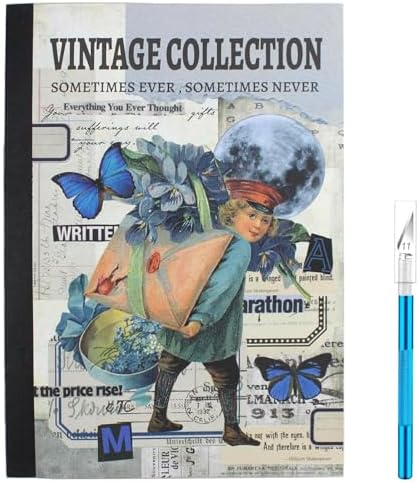 Vintage Washi Sticker Book Ephemera for Junk Journals,800+ Journaling Stickers for Scrapbooking Supplies, Collage, DIY Crafts Arts Decorative 24 Sheets by Diuhofart