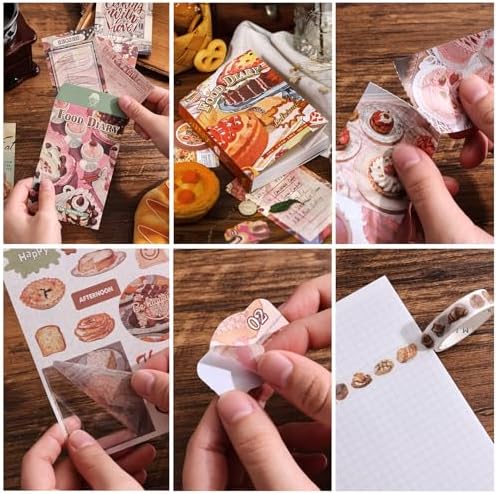Scrapbooking Supplies Kit, Vintage Culinary Aesthetic Scrapbook Kit for Bullet Junk Journal, Gourmet DIY Journaling Supplies with Recipe, Dessert, Kitchen, Cafe Elements, Unique Gift for Teens & Women - Image 4