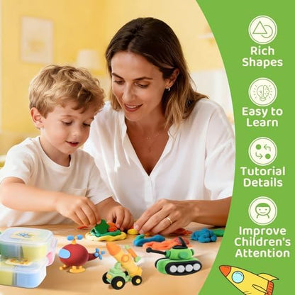 Both idea Air Dry Clay Air Kit Dry Modeling Set for 3-12 Kids Air Foam Tools DIY Clay Crafts, Air Dry Arts Clay Kits Modeling Clay Kit, Craft for Boys Classroom Birthday Party Toys - Image 5