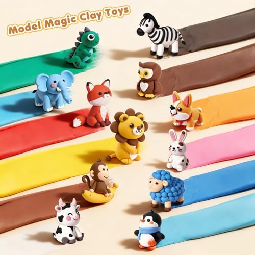 Air Dry Clay Kit for Kids Animal Craft Set 12 Colors - Image 4