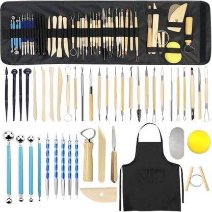 WQHDQLY 45PCS Pottery Tools, Practical Polymer Clay Sculpting Tools Kit, Air Dry Clay Tools Set for Adults, Pottery Craft, Carving, Dotting, Shaping, Molding, Modeling,Drawing by Unknown