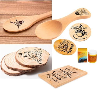 JAJADO 3 Jars Wood Burning Paste with 2 Squeegee, 4 OZ Wood Burning Gel Etching Cream Heat Activated Paste for Craft Wood Slice, Denim, Canavas, Wood Burning Marker Pen DIY Art Craft Tool - Image 4