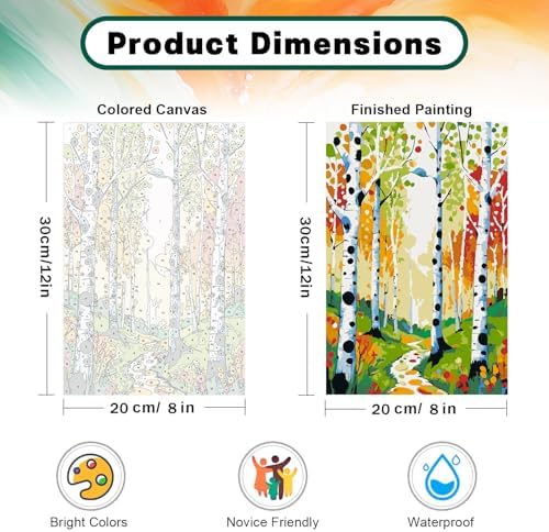 Paint by Numbers Kit for Adults Beginner & Kids Age 8-12 with Wooden Frame, Easy Adult Paint by Number Kits on Canvas, DIY Acrylic Watercolor Oil Paint by Number for Adults for Home Decor 8x12 Inch - Image 3
