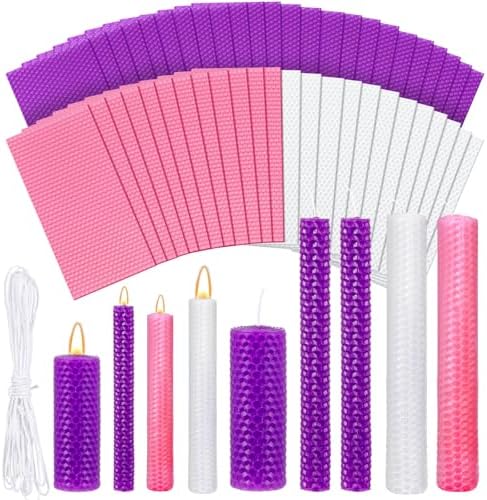 Yuntau 24 Pcs Advent Beeswax Candle Making Kit, 8"x 4", Assorted Colors by Yuntau
