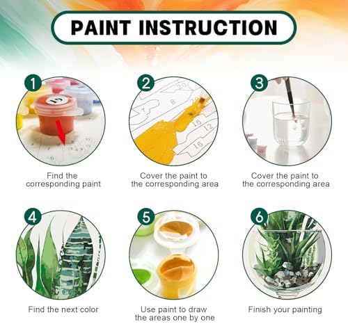Paint by Numbers Kit for Adults Beginner with Wooden Frame, Plants Framed Adult Paint by Number Kits on Canvas, DIY Easy Acrylic Watercolor Oil Paint by Number for Adults for Home Decor Gift 8x12 Inch - Image 4