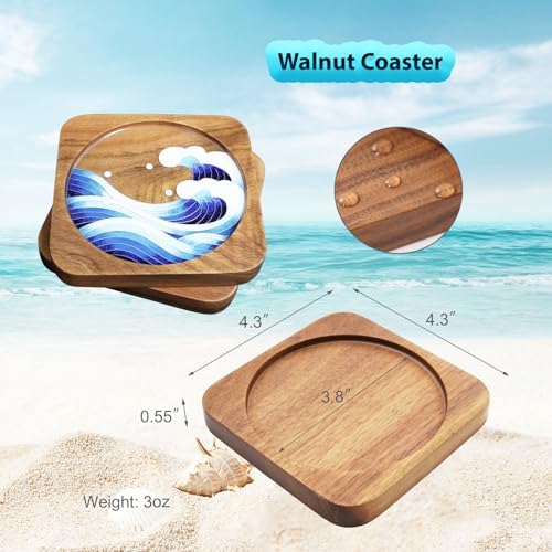 Cloisonne Kit, DIY Coasters Craft Kits, Filigree Enamel Art, Great Waves - Image 6