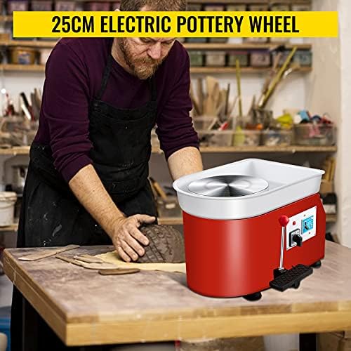 VEVOR Pottery Wheel 25cm Pottery Forming Machine 350W Electric Pottery Wheel with Adjustable Feet Lever Pedal DIY Clay Tool with Tray for Ceramic Work Clay Art DIY Clay - Image 2