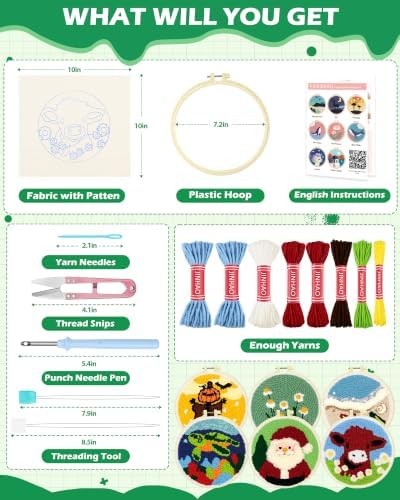 FIVEIZERO Punch Needle Kit for Beginners,Sea Turtle Patterns - Image 2