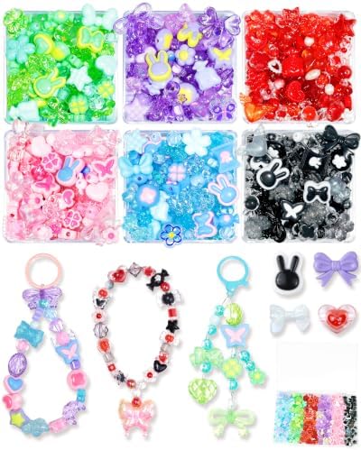 FIVEIZERO 480PCS Assorted Acrylic Beads for Jewelry & Bracelet Making by FIVEIZERO