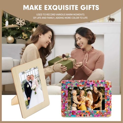 8 Packs DIY Mosaic Frame Craft Kit for 4*6 Photo,Wooden Picture Frames Kit - Image 6