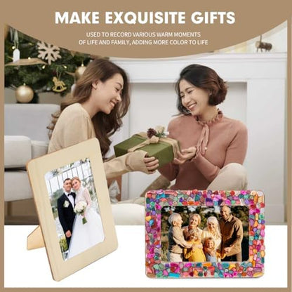 8 Packs DIY Mosaic Frame Craft Kit for 4*6 Photo,Wooden Picture Frames Kit - Image 6
