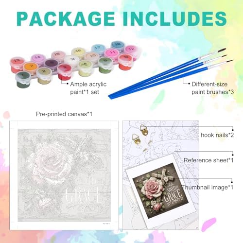 Paint by Numbers Kit for Adults, Christian Cross Painting, 16 x 20 Inch - Image 4