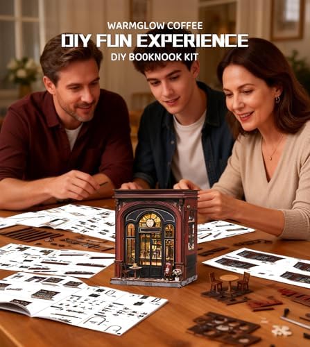 Roroom Book Nook Kit for Adults, Vintage Coffeehouse House Building Kit - Image 5