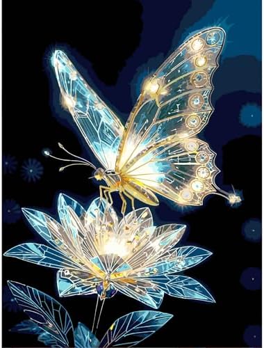 Paint by Numbers Kit for Adults,Crystal Butterfly Paint by Number 16x20 In by TCDZMYGS