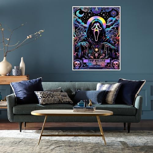Eiazuiks Halloween Stamping Cross Stitch Kit, Skull Halloween Counting Cross Stitch Kit for Adult Beginners, Full Line DIY Stitching Kit for Home Decor Cross Stitch Patterns 12x16 inches - Image 3
