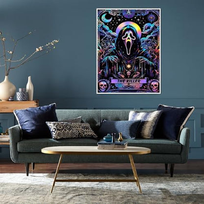 Eiazuiks Halloween Stamping Cross Stitch Kit, Skull Halloween Counting Cross Stitch Kit for Adult Beginners, Full Line DIY Stitching Kit for Home Decor Cross Stitch Patterns 12x16 inches - Image 3