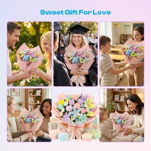 Caydo 700 Pieces Pipe Cleaner Flower Kit with 16 Flowers Videos, 7 Colors - Image 3