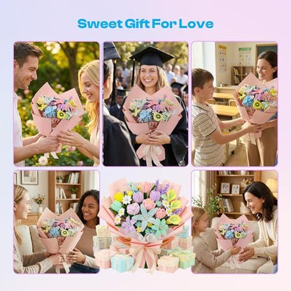 Caydo 700 Pieces Pipe Cleaner Flower Kit with 16 Flowers Videos, 7 Colors - Image 3
