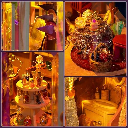 DIY Miniature House Kit, Dollhouse Kit w/Dust Cover Adult, Witch's Shop - Image 4