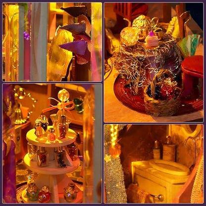 DIY Miniature House Kit, Dollhouse Kit w/Dust Cover Adult, Witch's Shop - Image 4