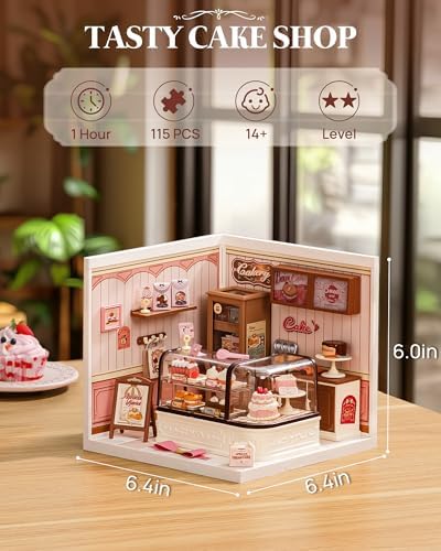 Rolife Super Creator Kits Tasty Cake Shop, Tiny House Building Blocks for Little Dolls, DIY Plastic Mini House Model Building Kits for Teens Aged 14+, DIY Crafts/Hobbies for Adults (Tasty Cake Shop) - Image 3