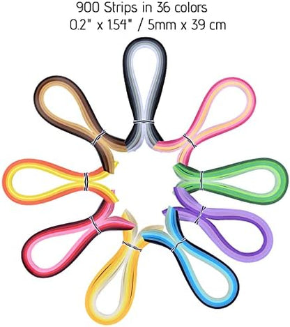 Beginner Paper Quilling Kit with 5mm Strips, 36 Colors and 10 Projects - Image 3