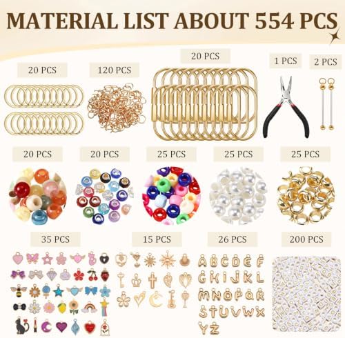 Sureio 594 Pcs Gold Brass Carabiner DIY Kit 20 Set Carabiner Bag Making - Image 3