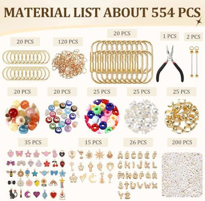 Sureio 594 Pcs Gold Brass Carabiner DIY Kit 20 Set Carabiner Bag Making - Image 3