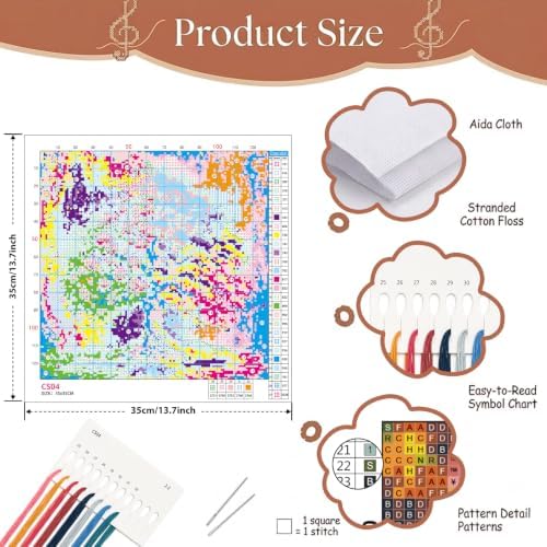 Tree of Life Stamped Cross Stitch Kits for Beginner 13.7x13.7 Inch - Image 6